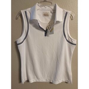 EP Pro Tour Tech Sleeveless White Golf Polo Shirt Women's Large L